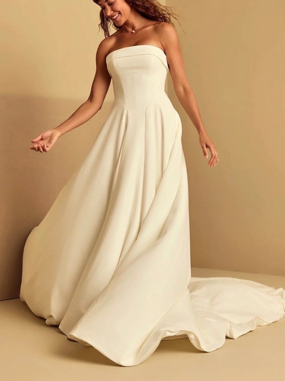 Vow’d Strapless Wedding Gown in ivory